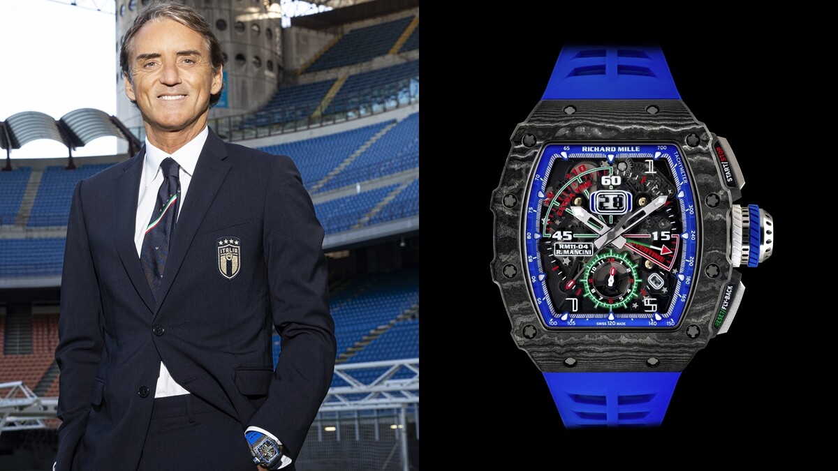 Richard Mille聯手義大利足球隊主教Roberto Mancini打造RM 11-04碼錶