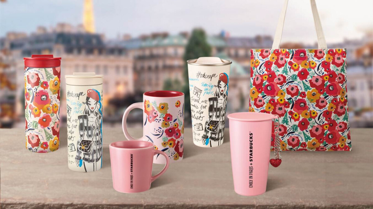 星巴克與《艾蜜莉在巴黎》推出聯名商品！花卉提袋、手繪杯款12/7開賣