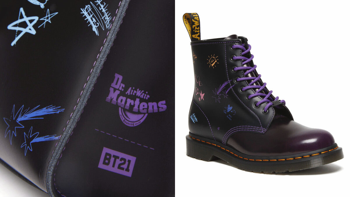 Dr. Martens X BT21首次聯名太可愛！低調漸變紫色皮革細節，商品資訊帶你看