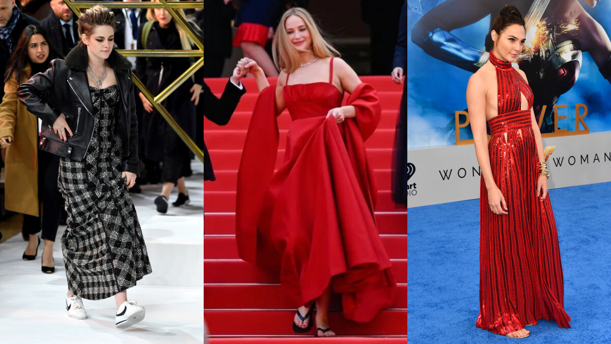 除了Jennifer Lawrence禮服配夾角拖，暮光女、神力女超人也曾穿平底鞋走紅毯