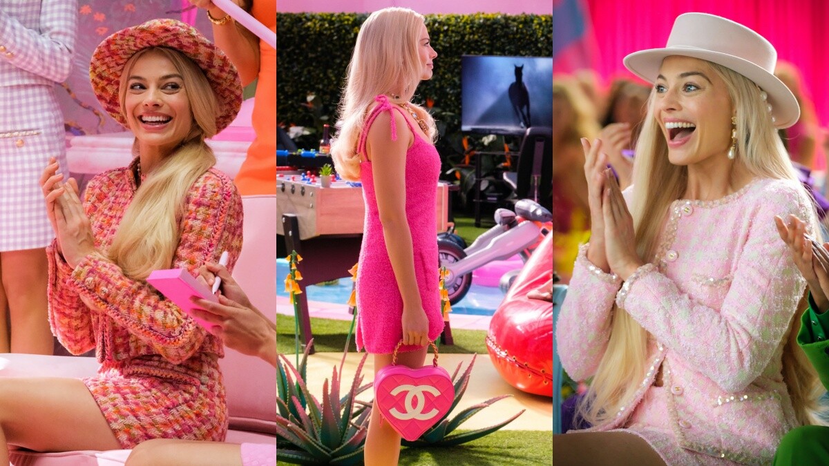 《Barbie芭比》大秀5套香奈兒超懂穿！CHANEL經典毛呢套裝、桃紅愛心、菱格包全在她衣櫃！
