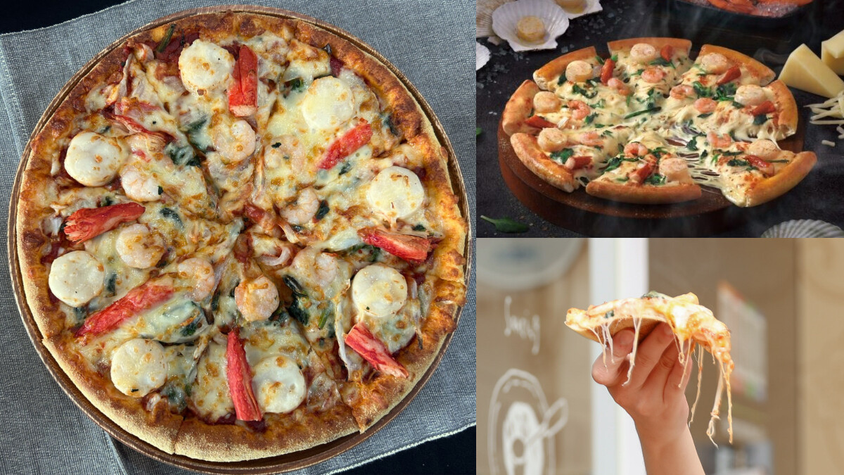 達美樂推全新「極致干貝海鮮披薩」，８顆大干貝搭配印度洋大白蝦，加碼放送外帶嚐鮮價
