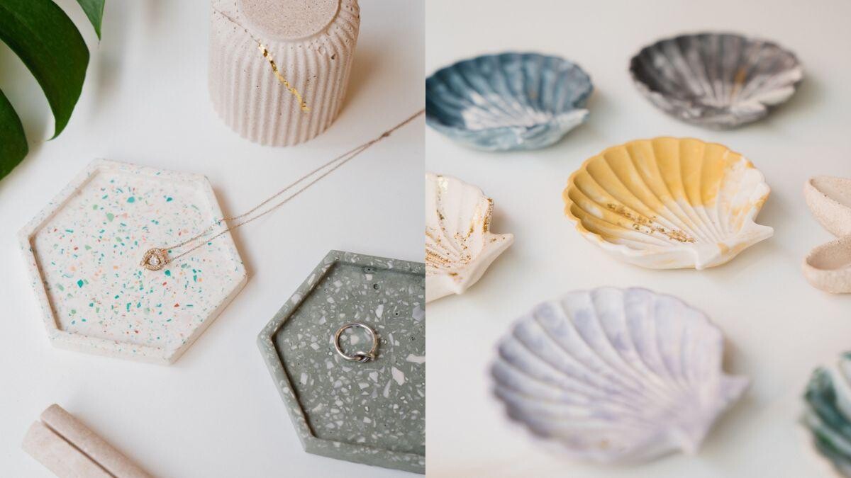 環保手作也可以很時尚！現在就自己創作質感滿滿的渲染貝殼盤、磨石子六角置物盤