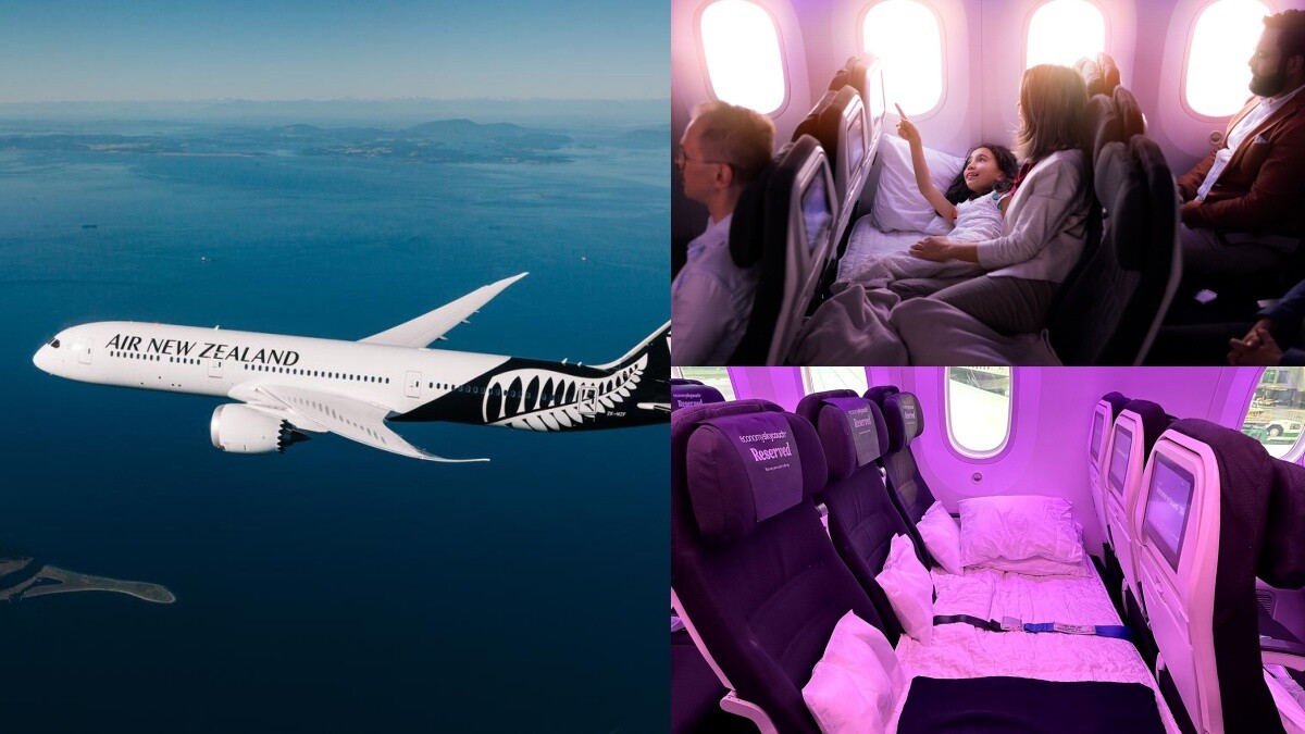 開箱紐西蘭航空首創「空中沙發」！一次躺三個經濟艙座位超舒服，安心睡11小時直達世界最後淨土