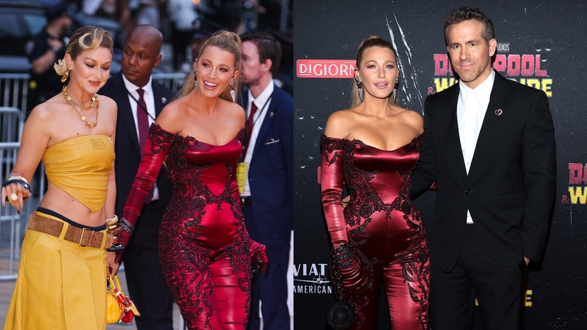 Blake Lively、Gigi Hadid牽手出場時髦造型太美！搶走《死侍與金鋼狼》兩大主角風采