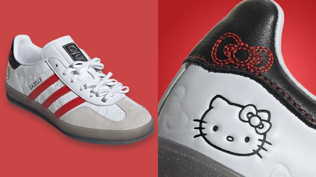 Hello Kitty 50週年輪到adidas Gazelle！蝴蝶結壓印、週年鞋標，聯名細節搶先看