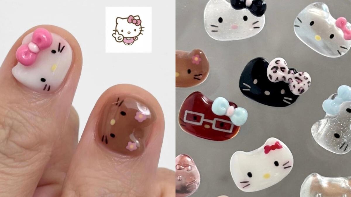「小貓風」延燒到指尖!韓妞瘋做Hello Kitty美甲,4大人氣款式一次看