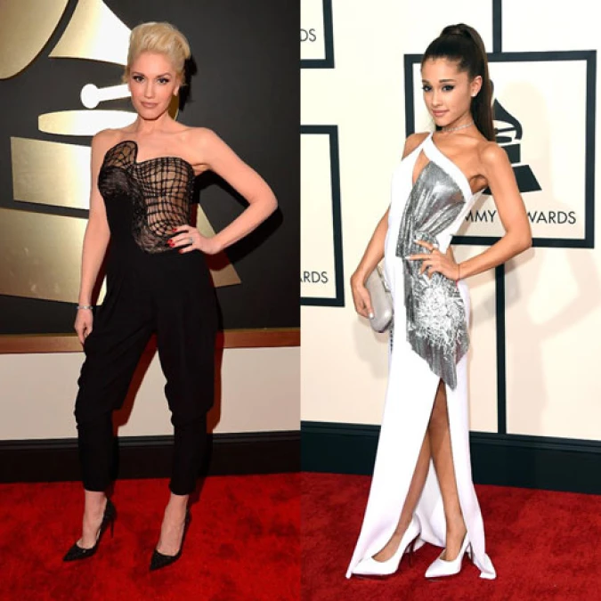 兩代歌手魅力比拼!Ariana Grande、Gwen Stefani齊穿Versace出席葛萊美獎
