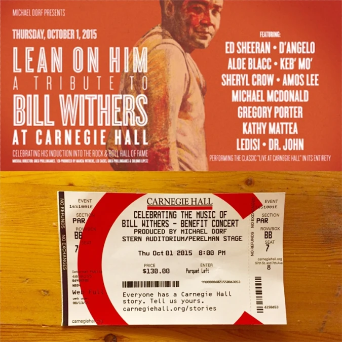 【趙曉賢的大蘋果遊記】:Lean On Him:A Tribute To Bill Withers @ Carnegie Hall