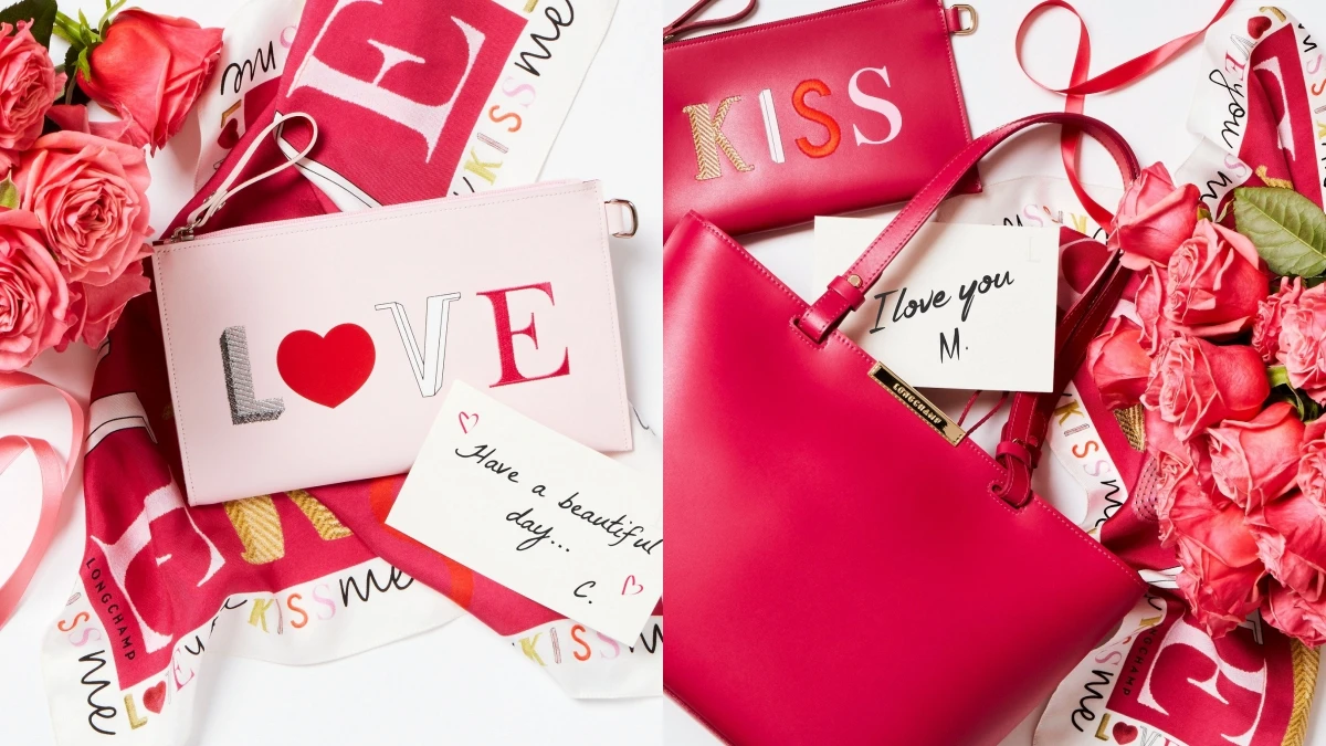美暈了!Longchamp推出情人節限定「KISS & LOVE」粉紅配件