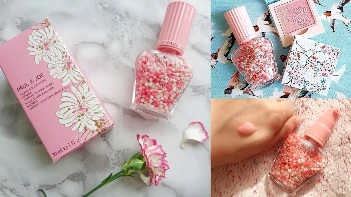 「好像放入一顆顆粉紅珍珠」PAUL & JOE最經典的糖瓷絲潤隔離乳粉紅版，一擦就戀愛了