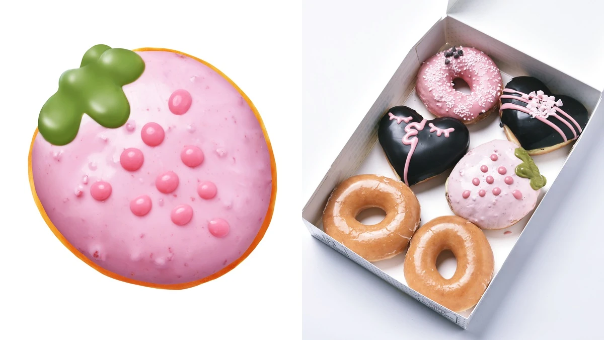 草莓就是戀愛的滋味!Krispy Kreme野莓淋醬內餡好融化