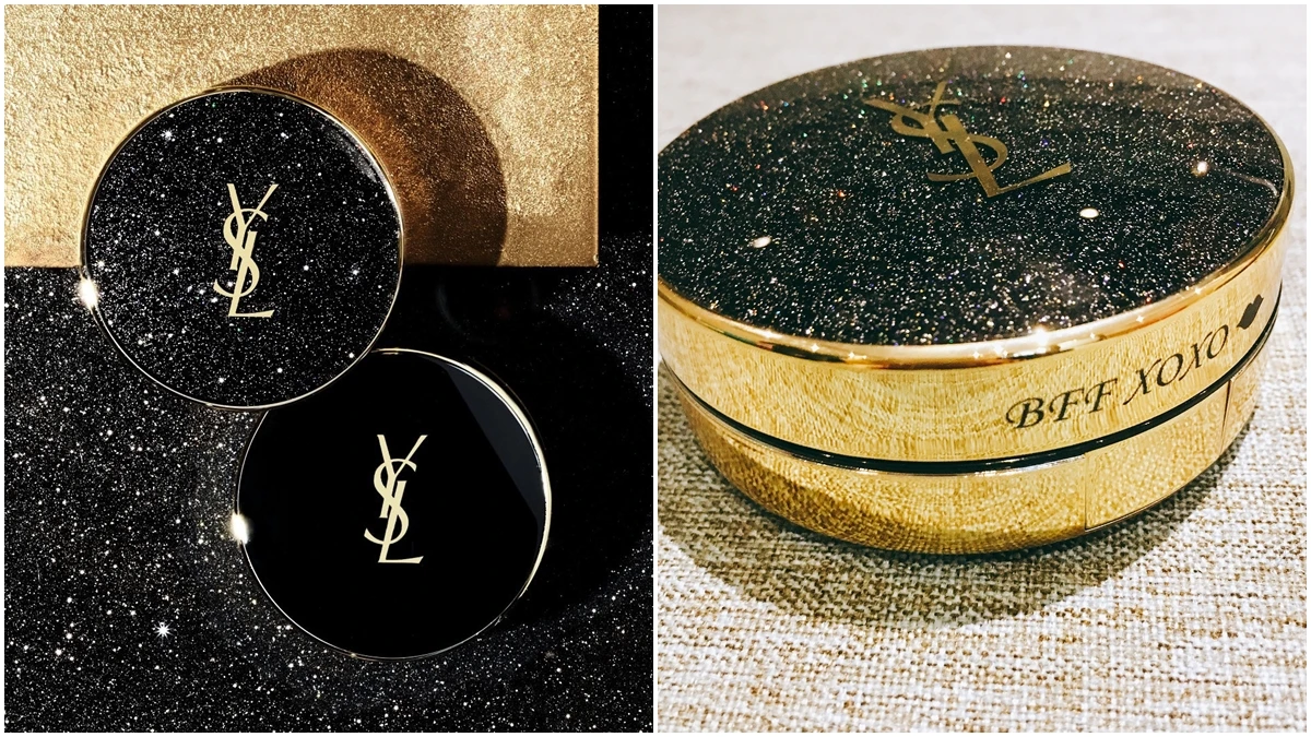 把滿天星星收進粉盒裡!說它最美絕不浮誇,YSL恆久完美氣墊粉餅星鑽限定版還可以刻上你的名字