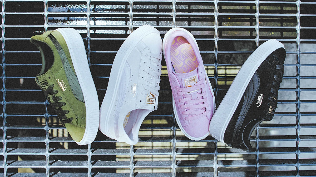 讓人好想咬一口的抹茶牛奶色!PUMA Suede Platform Satin厚底鞋,四色新上市