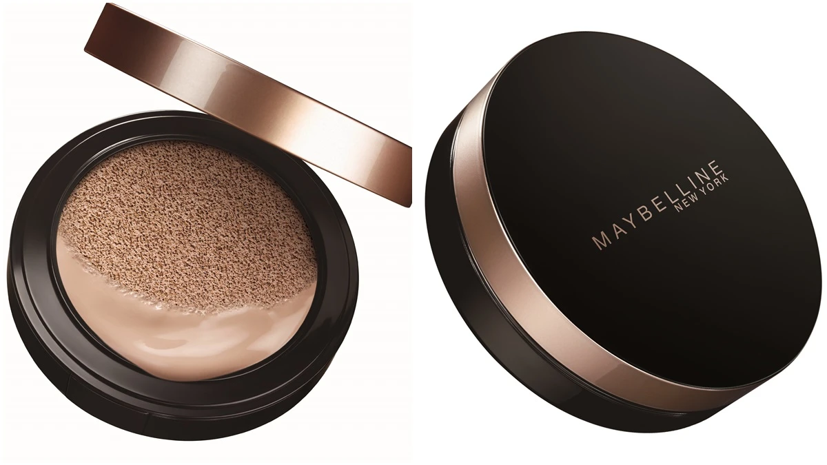 鋼琴黑搭玫瑰金外盒開架最美氣墊粉餅誕生!Maybelline全新「水凝BB無瑕輕感氣墊」高遮瑕、極輕盈,妝感還比以前更加持久