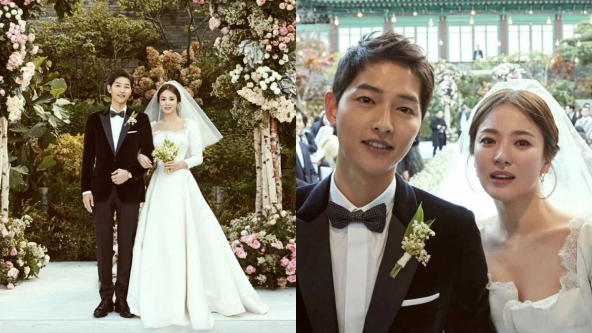 披絕美白紗幸福出嫁!宋仲基、宋慧喬舉行浪漫大婚,緊牽彼此的手許下終生