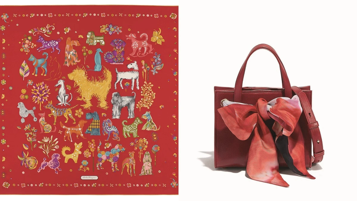 鋪上滿滿狗印花手工絲巾!Salvatore Ferragamo狗年限定配件超華麗