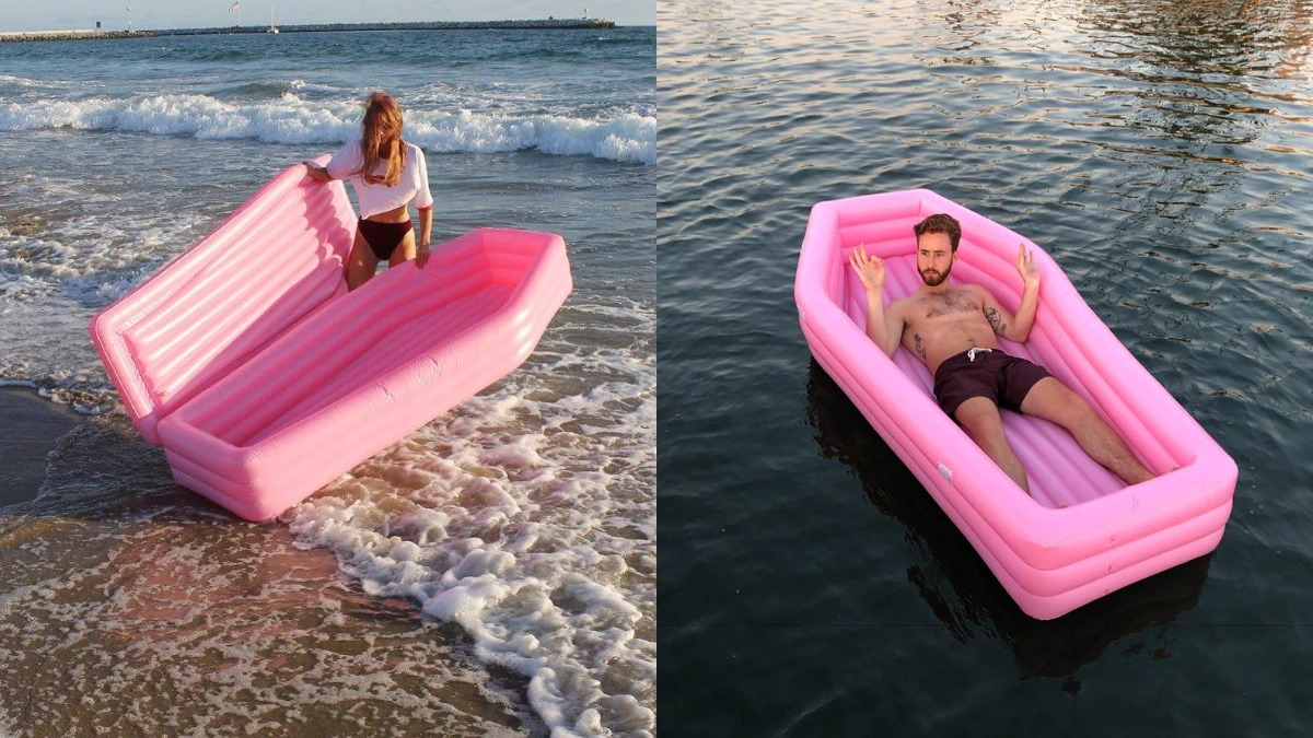  今夏IG不能輸！陽光、泳池、沙灘季節正式來臨，「Pom Pom 」浮艇藝術竟然推出了這個粉紅色的...