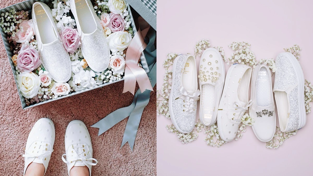 準新娘必收的超Q婚鞋！Keds X Kate Spade推出灑滿亮粉、珍珠小花的極簡風典雅小白鞋