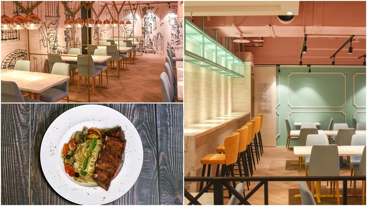 古典Tiffany綠、手繪風牆面!桃園統領開幕「樂尼尼義式餐廳」,獨家餐點這幾道必嚐