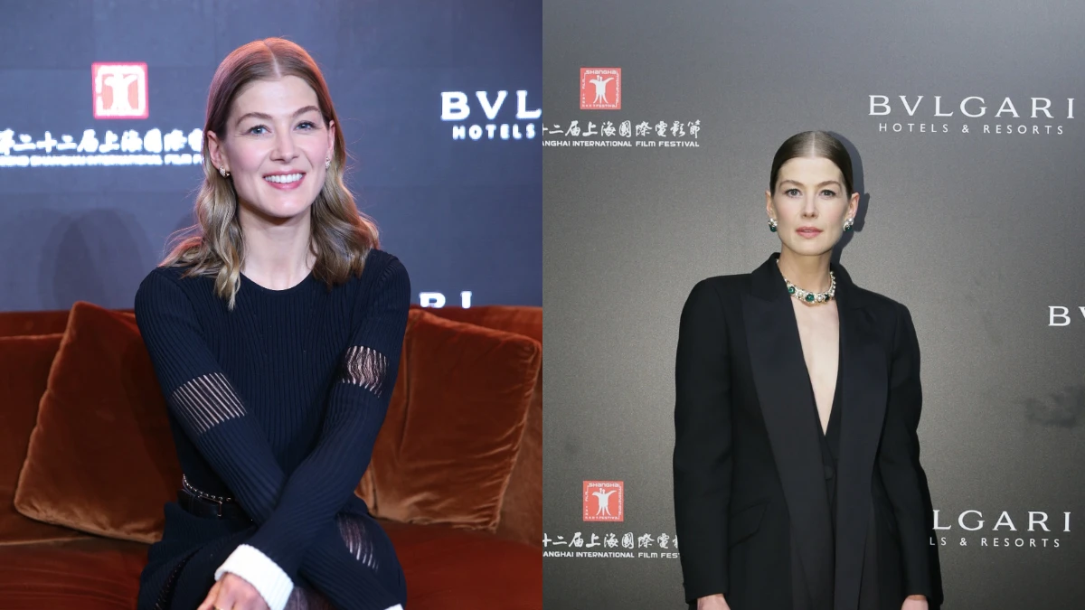 《控制Gone Girl》女星Rosamund Pike 超親明舉動，讓大家在寶格麗上海電影節被秒圈粉！