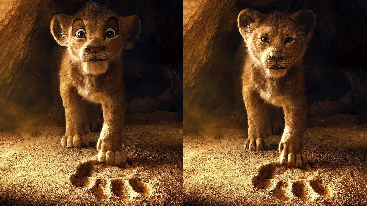 《獅子王》超狂的動畫合成!國外插畫家將「真獸版」與「動畫版」結合無違和感