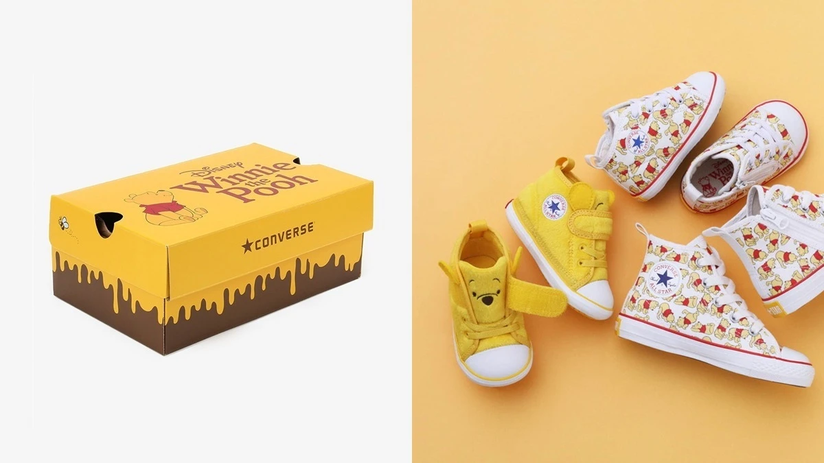 魔鬼氈打開是隱藏版維尼!CONVERSE X迪士尼推出小熊維尼聯名系列,限定萌小孩童鞋尺寸
