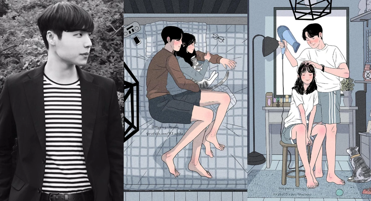 描繪戀人們的溫暖瞬間!韓國IG插畫家 Minho,不但作品細膩,本人竟是暖男鮮肉阿!