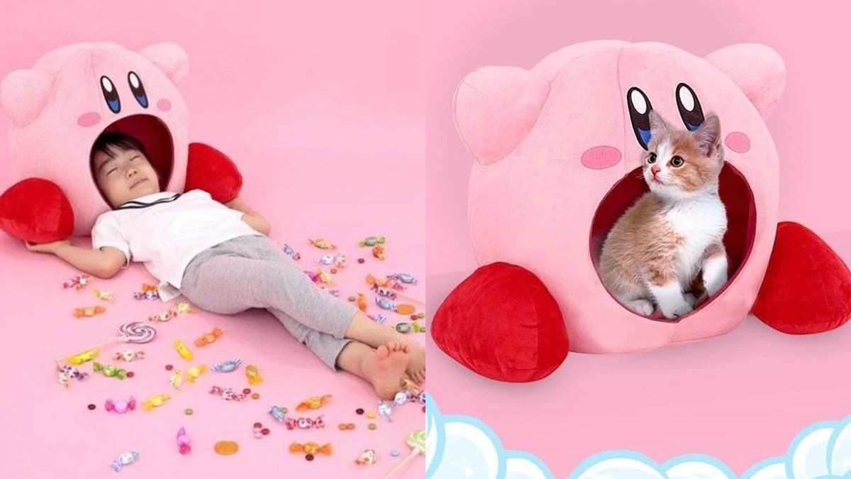 被卡比一口吃掉！日本推出超萌「星之卡比午睡枕」，除了當午睡使用還可以當寵物窩