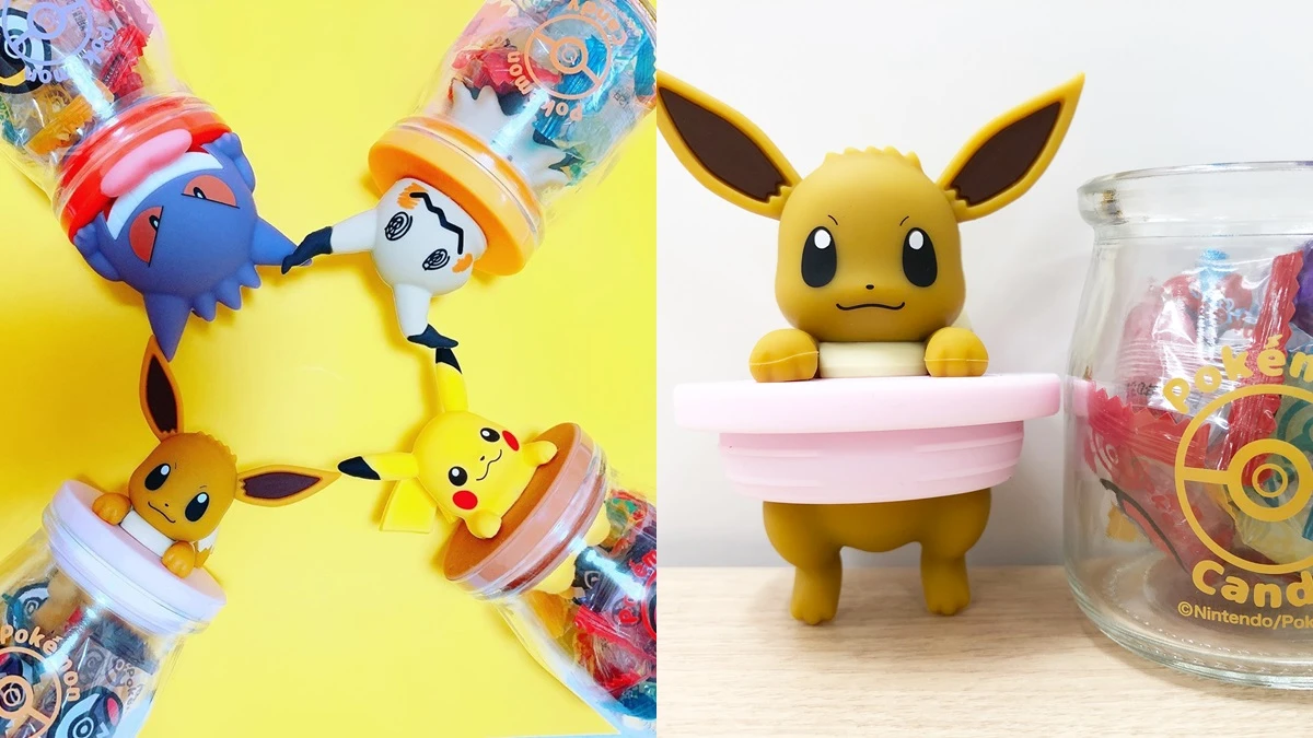 爆炸可愛！日本推「寶可夢糖果罐」皮卡丘、伊布、卡比獸集體卡在蓋子上模樣太療癒