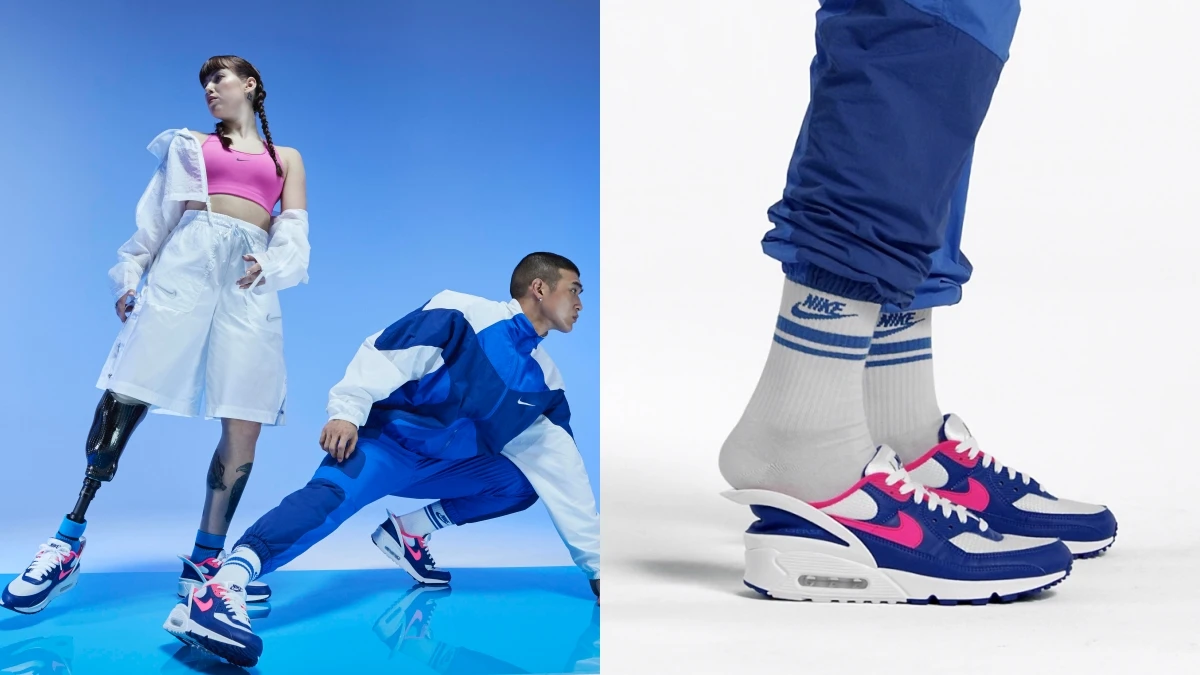 懶癌患者看過來,Nike Air Max 90 FlyEase一生只要綁一次鞋帶,「踩鞋跟」就能滑進球鞋,1秒穿好超方便~