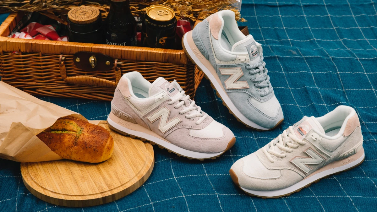 New Balance春日574超粉嫩!乾燥玫瑰色、薄荷綠通通想要,鞋舌還有棕櫚樹插圖