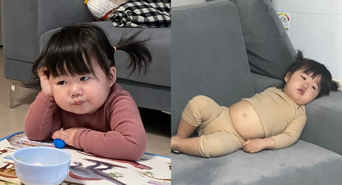 是萌娃還是大叔?!超有戲韓國IG網紅小妹,圓滾滾小肚肚、厭世表情,實在太可愛啦!