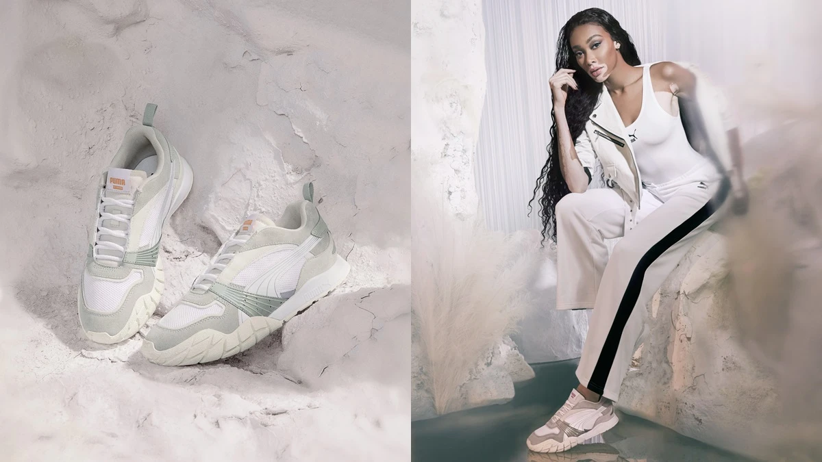 Puma聯手白斑超模Winnie Harlow演繹全新鞋款Puma Kyron,夏季新色霧灰橄欖綠、霧灰奶茶太欠買