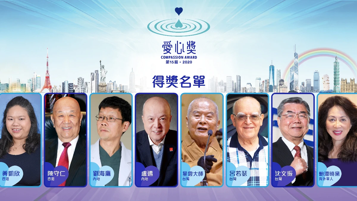 第15屆2020港澳台灣慈善基金會,恭賀8位得獎人榮獲「愛心獎」!
