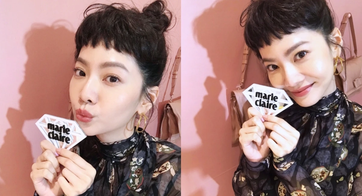 曾之喬以可愛女人味駕馭Salvatore Ferragamo秋冬系列透膚洋裝，成為場上最大鎂光燈焦點！