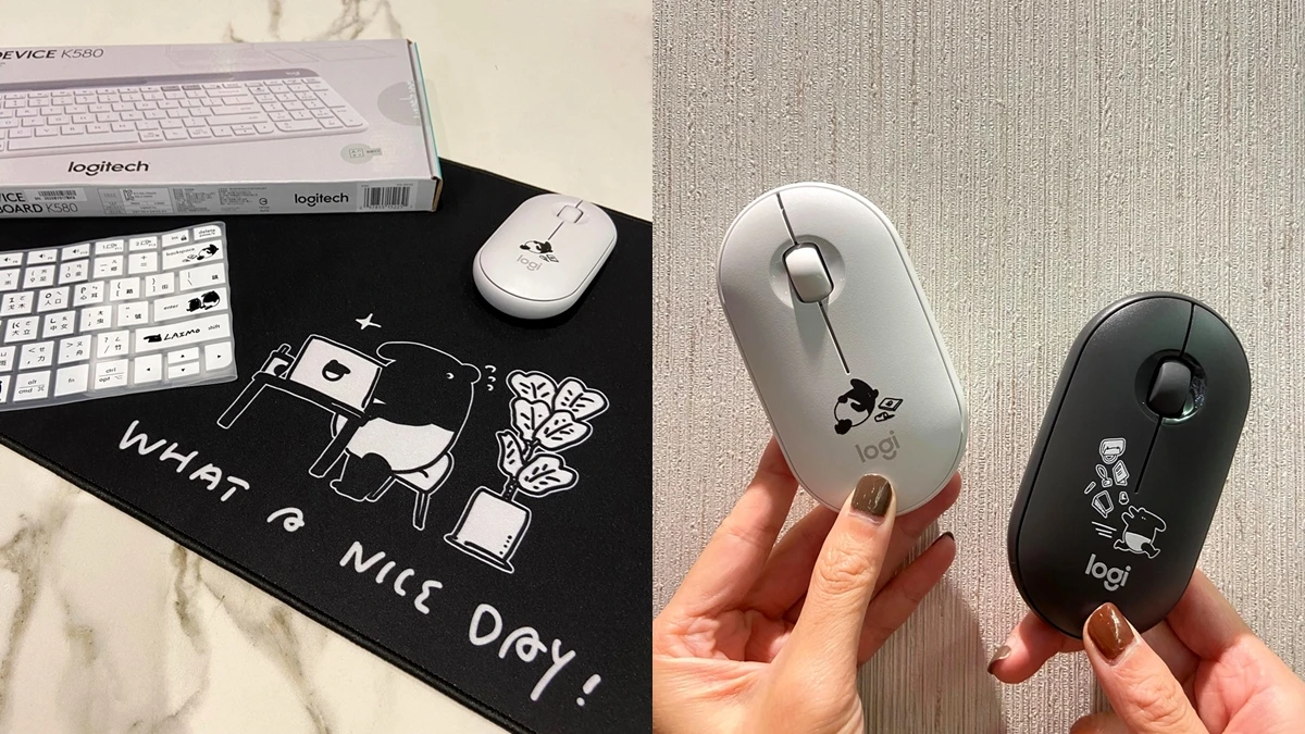 上班再也不憂鬱!羅技LogitechX馬來貘推聯名鵝卵石滑鼠、藍芽無線鍵盤,厭世神情、下班一秒逃跑太有共鳴