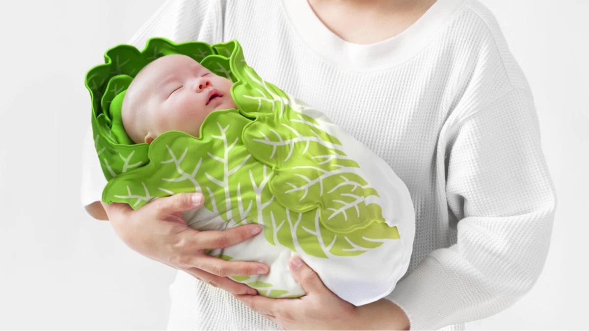 太可愛！日本推「大白菜嬰兒舒眠包巾」最萌的新鮮白菜在這裡
