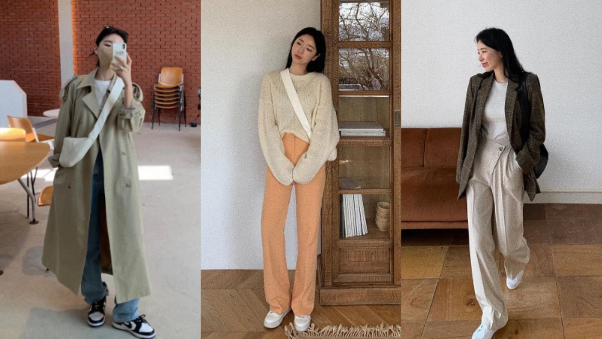 韓國女生 3 種「運動鞋混搭」風格提案！搭西裝外套俐落帥氣，配軟萌感針織衫居然超合理！