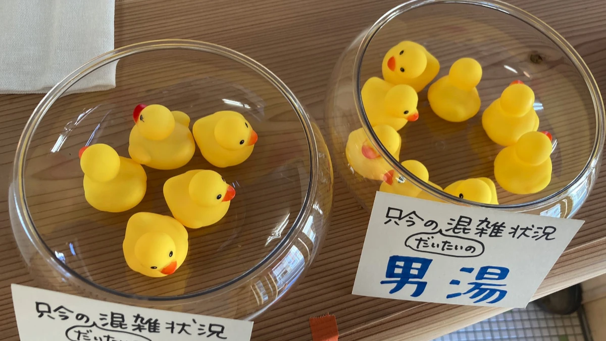 泡湯群聚母湯啦!吉祥物示意泡溫泉「有多擠」 萌翻顧客氣消甘願等