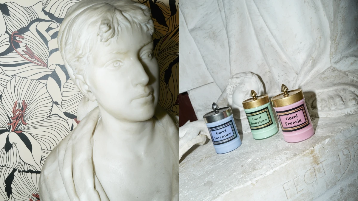 Gucci Decor 2021浪漫主義家飾系列藏著絕美彩色玻璃罐蠟燭,粉彩綠、煙霧藍、玫瑰粉讓人選擇困難