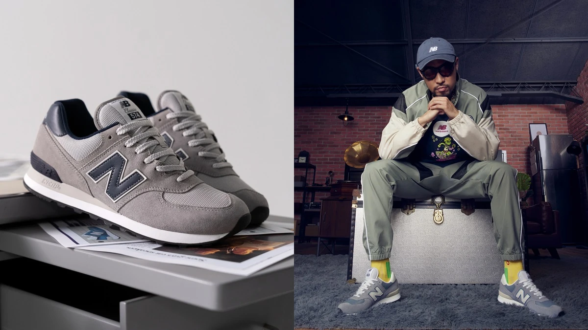 IU後再找嘻哈教父MC HotDog加持！New Balance明星球鞋NB574、57/40換上寶石紅、奶油白、象牙灰、玫瑰墨綠色…