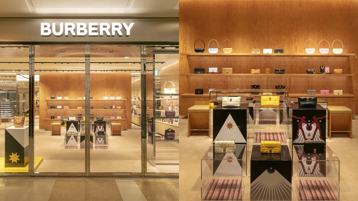 Burberry台中新光三越專賣店改裝後全新開幕，獨家開賣深魔力紅TB包、Pocket包