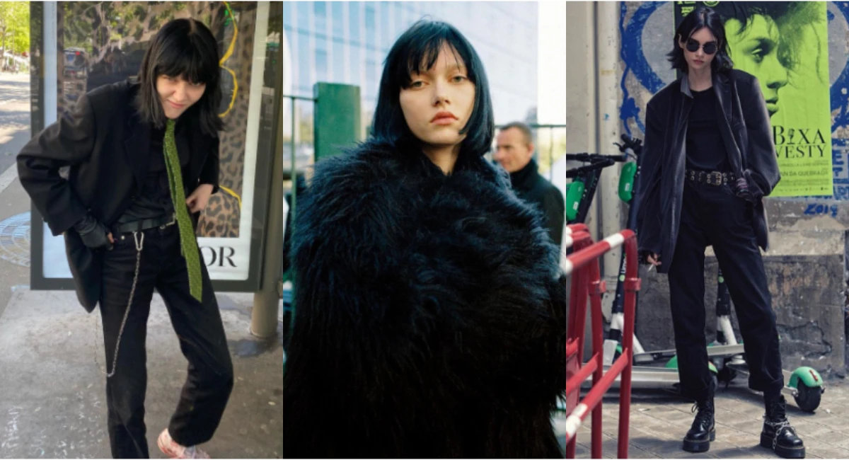 厭世超模 Sofia Steinberg 的黑色穿搭美學,叛逆元素搭配出高級感,你就是被街拍的街頭酷妹