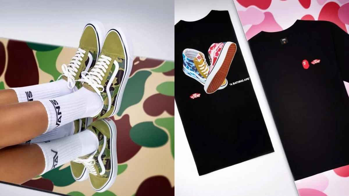 Vans X BAPE®強強再聯手!Old Skool迷彩軍綠、Sk8-Hi繽紛配色,全台這處開賣