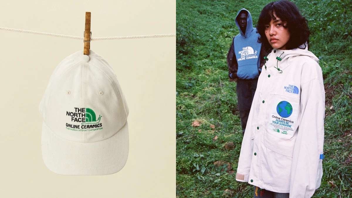 The North Face標誌變成蝸牛，聯名Online Ceramics推出環保地球T-Shirt