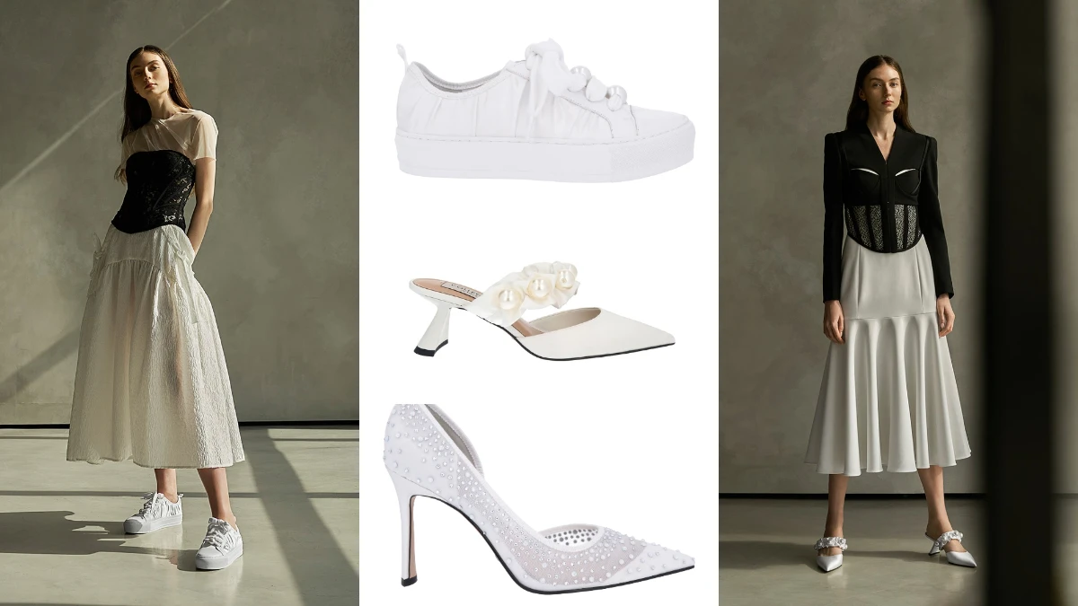 CHARLES & KEITH 夏日婚鞋穿搭解析，經典高跟、尖頭穆勒、緞面球鞋...打造各式婚禮風格