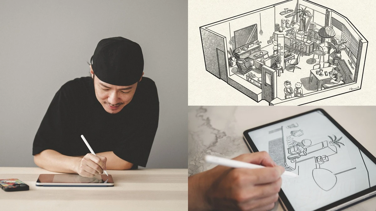 IG「透視餐廳」插畫家Ker Ker的療癒魅力！累積400間咖啡廳插畫作品，一台iPad Air、Apple Pencil就搞定