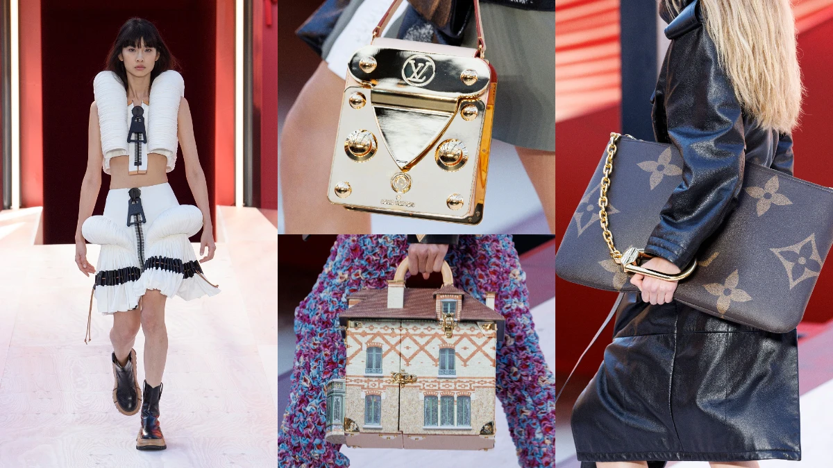 2023 春夏巴黎時裝週│Louis Vuitton 2023春夏女裝系列揭幕,巨大零錢包、鄭好娟開場、紅色花朵裝置...邀妳進入時裝馬戲團