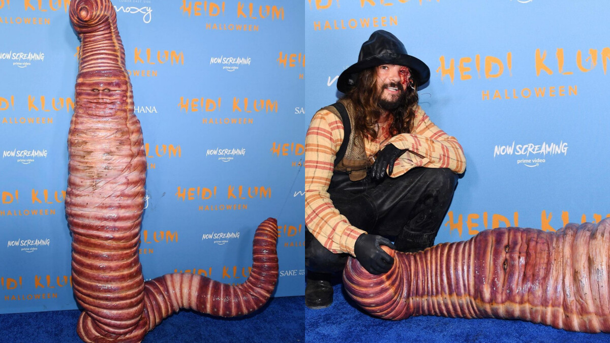 2022萬聖節名人扮什麼:Heidi Klum不愧是萬聖節女王,巨型蚯蚓扮相超逼真